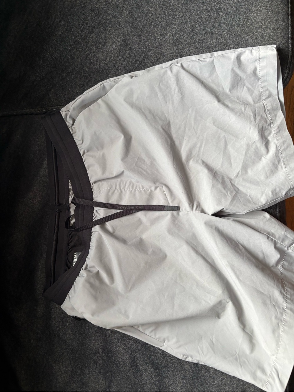 Banana Republic Light Gray Athletic Shorts with Black Waistband